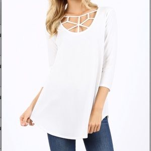 Plus Sz Criss Criss Detail Flowing Tunic